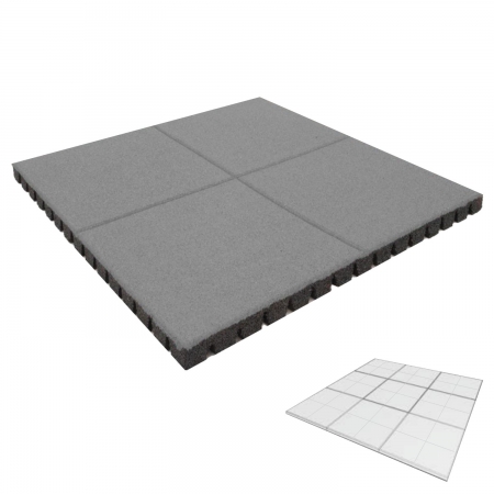 Fallschutzmatte grau | 100 x 100 x 6 cm | FH 1,90 m